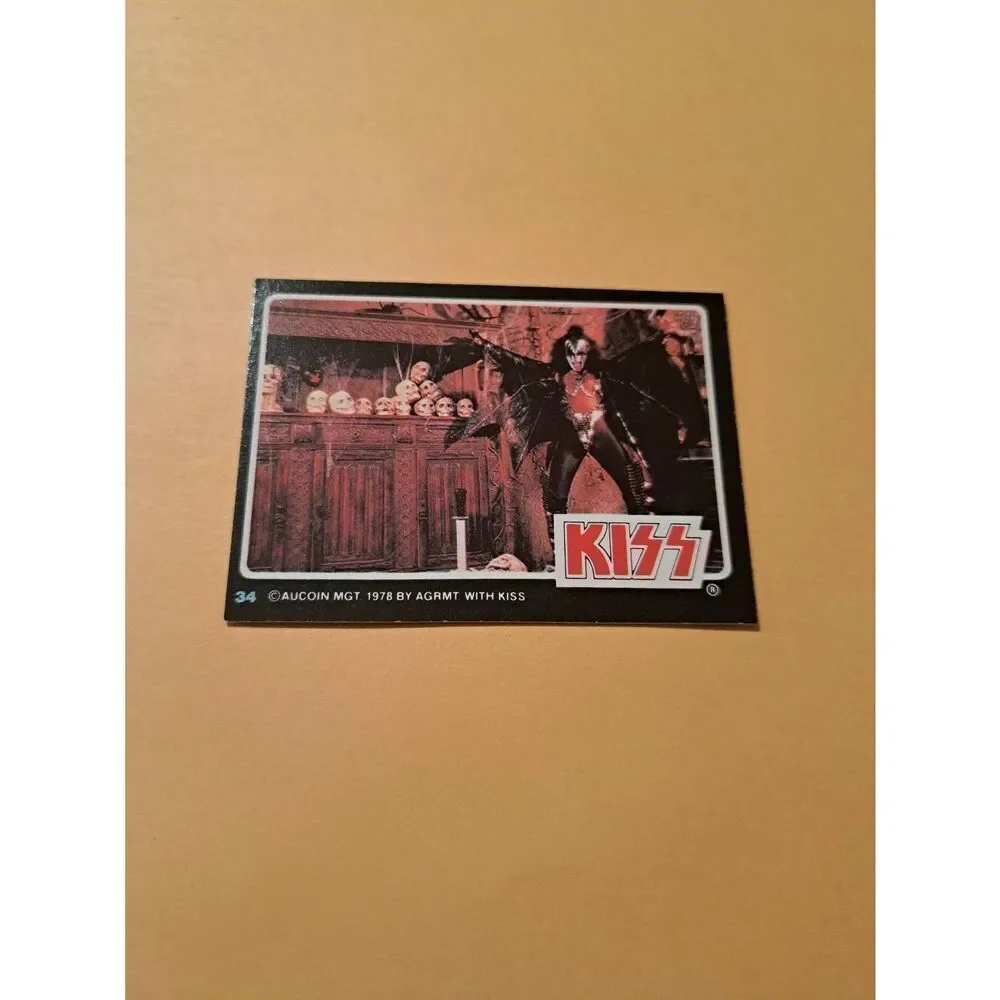 Vintage 1978 Aucoin Management AGRMT KISS Trading Card No 34 Collectible Rock